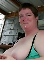 Mature cutie is giving blowjob